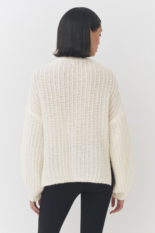 Ma Belle Women's Alpaca Wool Cropped Cardigan